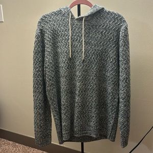 Blue/gray knit sweater/hoodie. Never worn